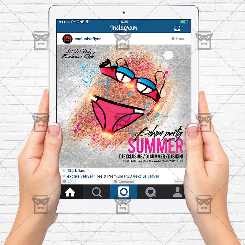 Bikini Summer Party Premium Flyer Template Instagram Size Flyer ExclsiveFlyer Free And