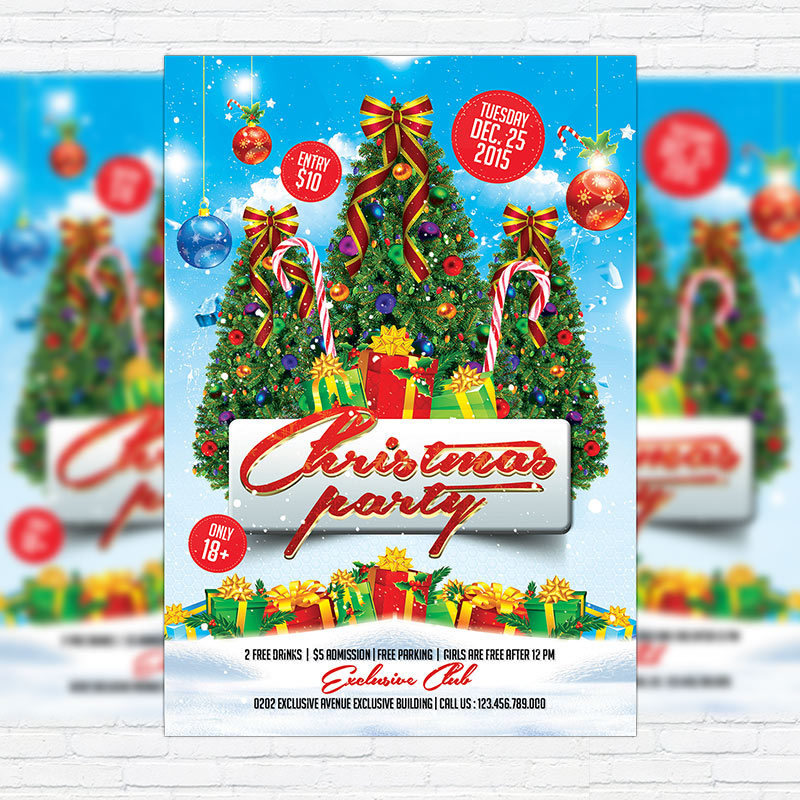 Christmas Party - Free Club and Party Flyer PSD Template ...