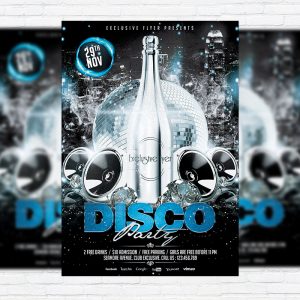 Disco Party - Premium Flyer Template + Facebook Cover