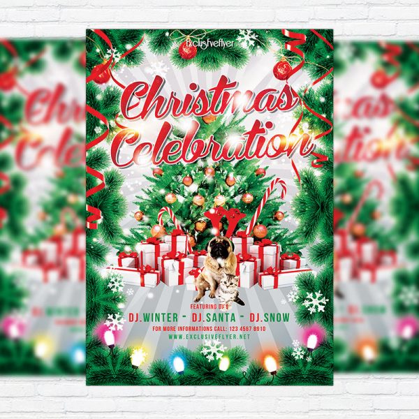 Christmas Celebration - Premium Flyer Template + Facebook Cover
