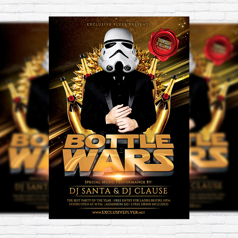 bottle wars premium flyer template facebook cover starwars flyer club