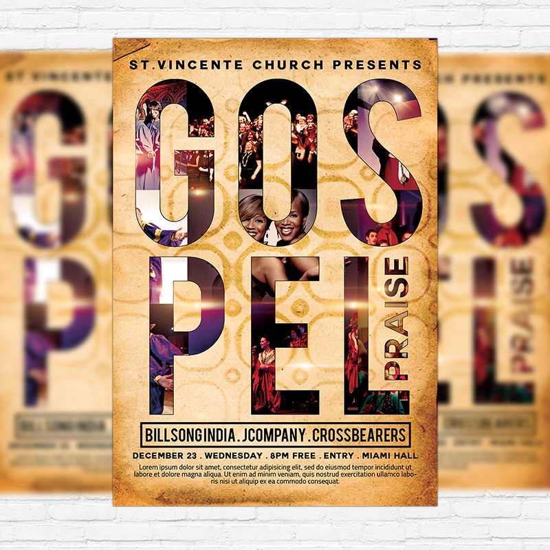 Gospel Praise Premium Flyer Template + Facebook Cover ExclsiveFlyer