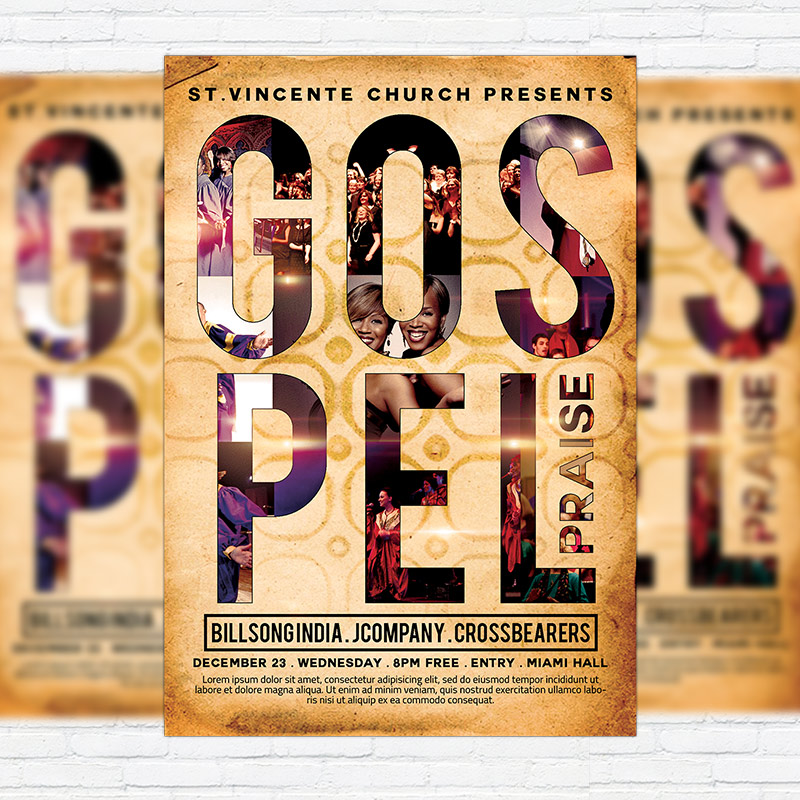 gospel praise premium flyer template facebook cover gospel flyer template free