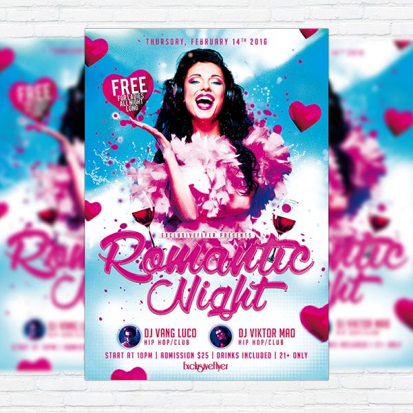 Romantic Night - Premium Flyer Template + Facebook Cover