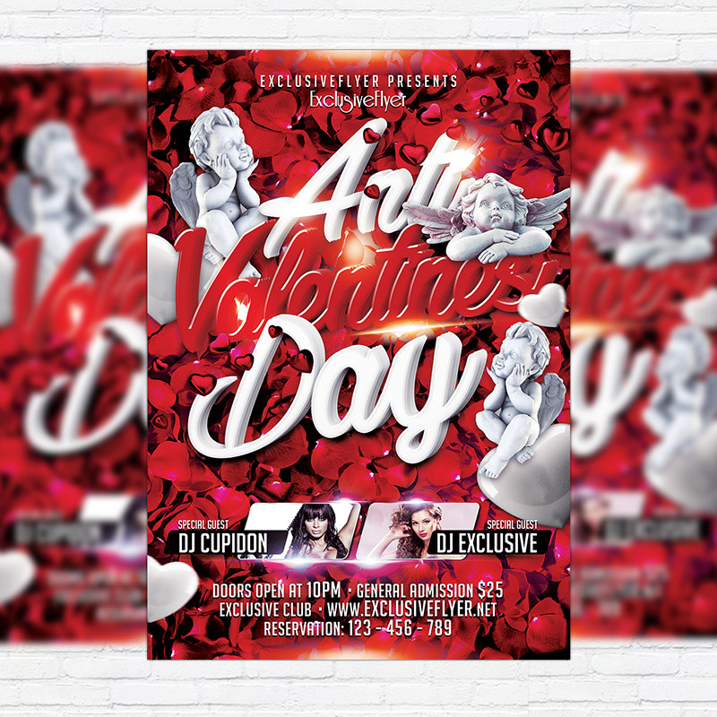 anti valentines day premium flyer template facebook cover valentines day flyer