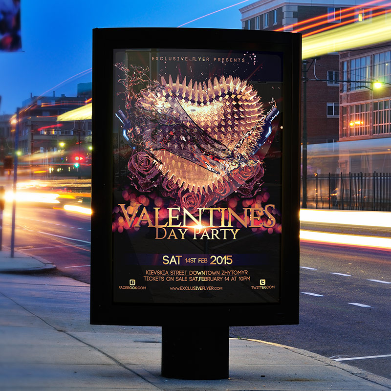 valentines day party premium flyer template facebook cover