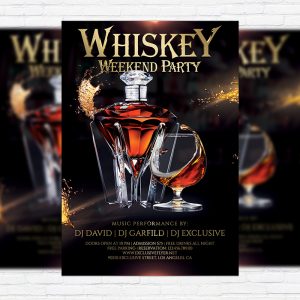 Whiskey Weekend Party - Premium Flyer Template + Facebook Cover