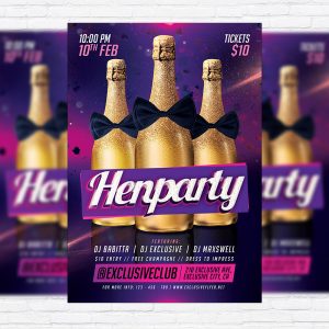 Henparty - Premium Flyer Template + Facebook Cover