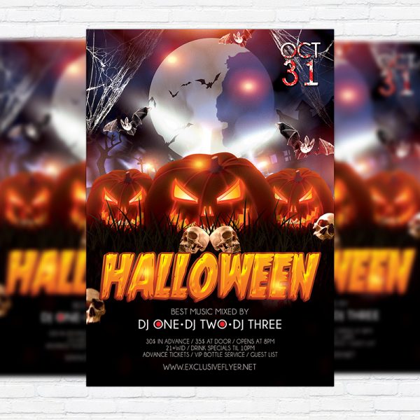 Halloween - Premium Flyer Template + Facebook Cover