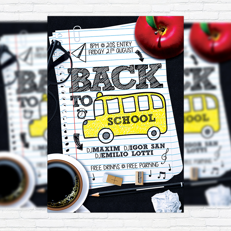 back to school flyer template free