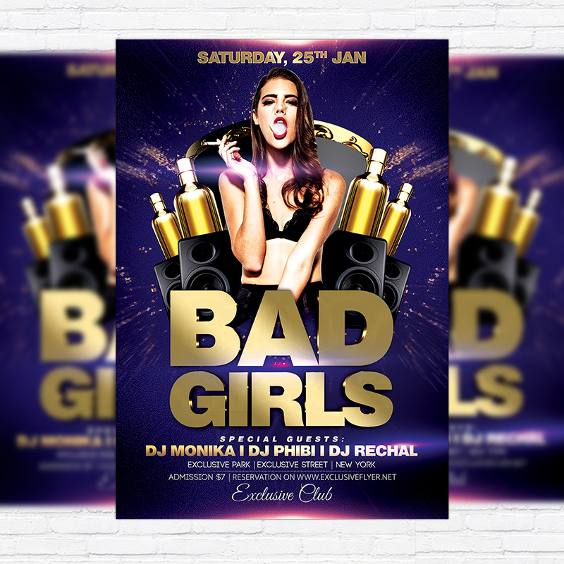 bad girls premium flyer template facebook cover exclsiveflyer club flyers with girls