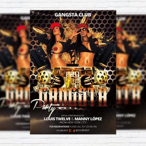 Gangsta Party - Premium Flyer Template + Facebook Cover