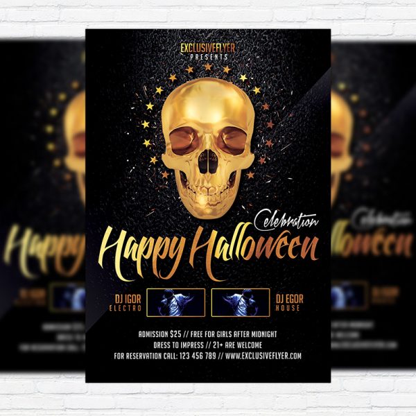 Happy Halloween - Premium Flyer Template + Facebook Cover