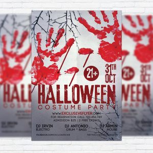 Halloween Costume Party - Premium Flyer Template + Facebook Cover