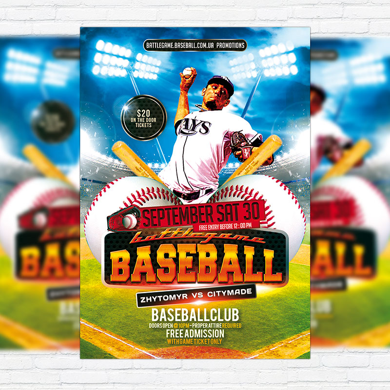 baseball tournament flyer template