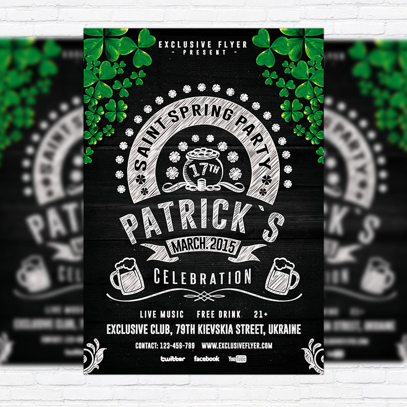 st patrick day flyer template free
