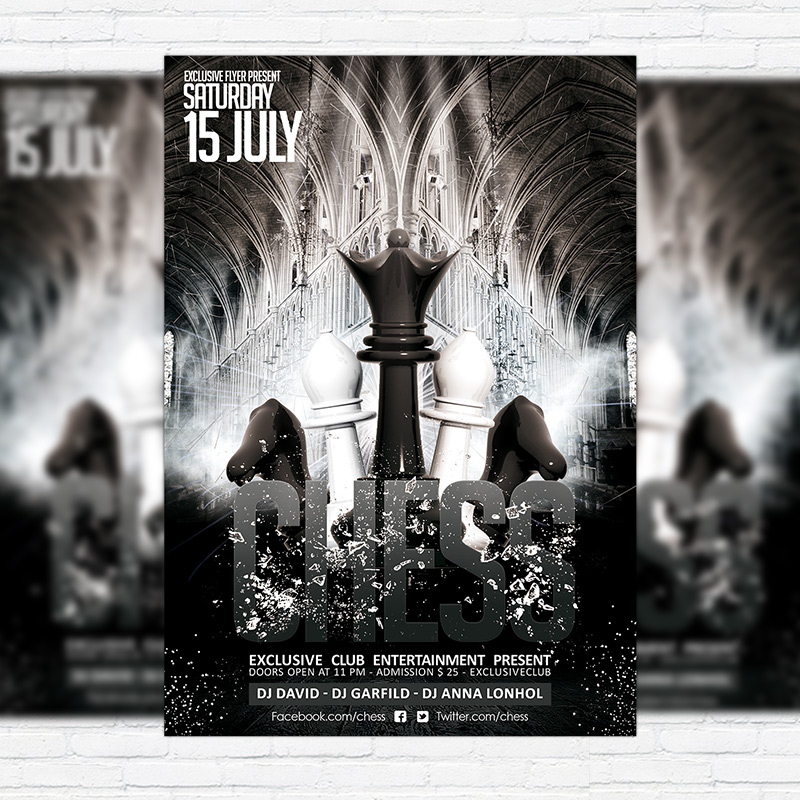 chess premium flyer template facebook cover exclsiveflyer chess club flyers