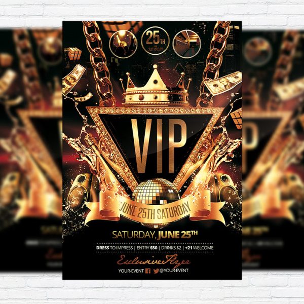 VIP Party - Premium Flyer Template + Facebook Cover