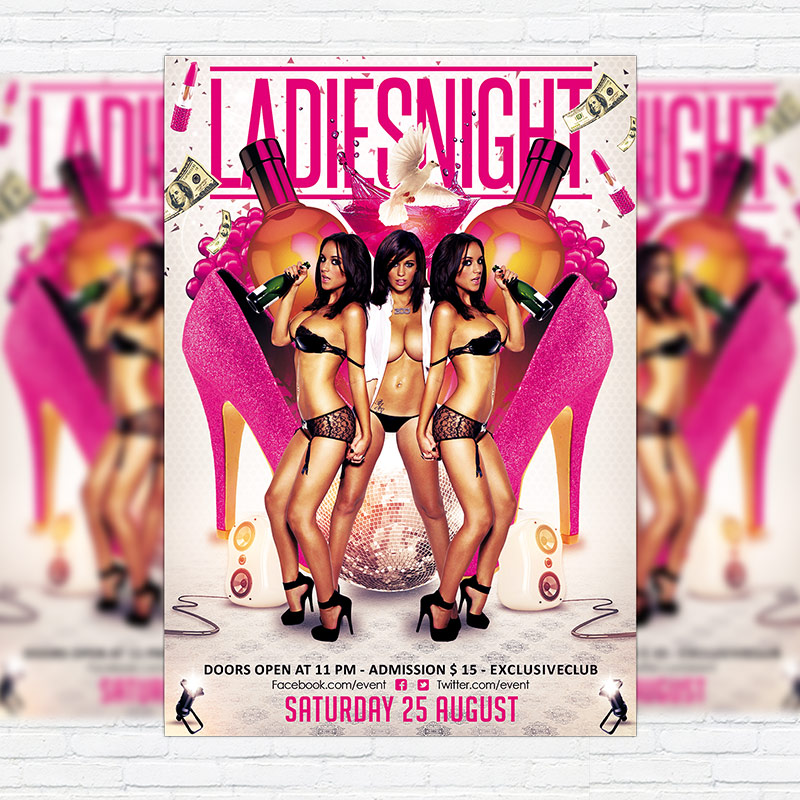 ladies night premium flyer template facebook cover