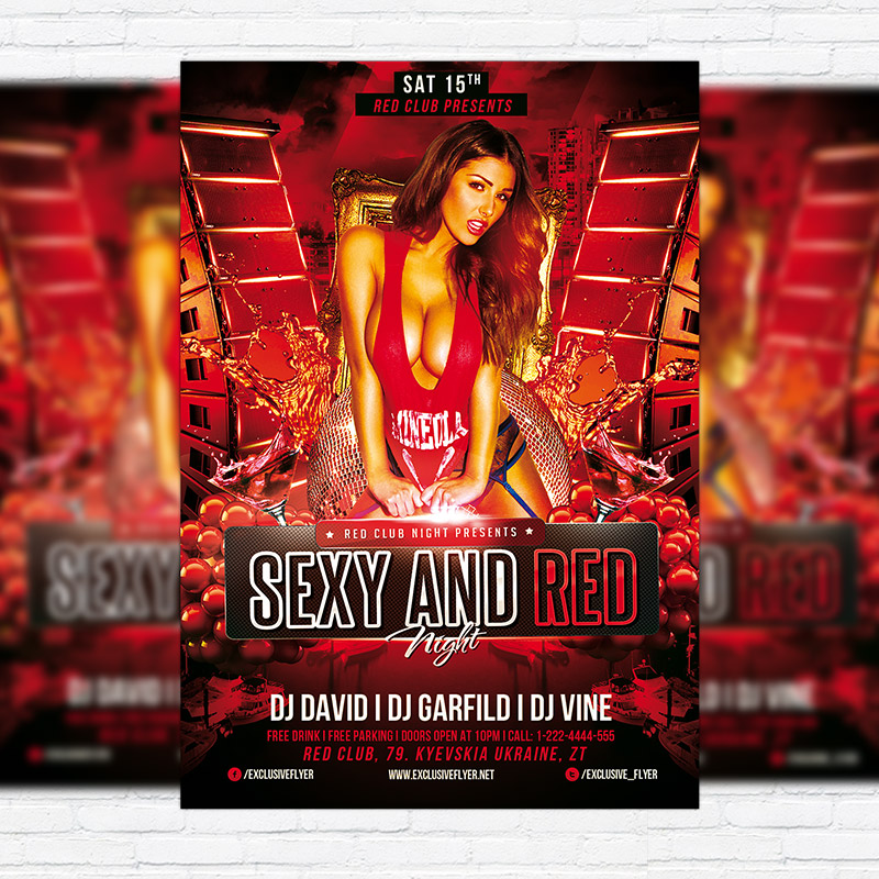 sexy and red premium flyer template facebook cover red club flyer