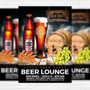 Beer Lounge - Premium Flyer Template + Facebook Cover