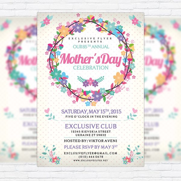 Mother’s Day - Premium Flyer Template + Facebook Cover