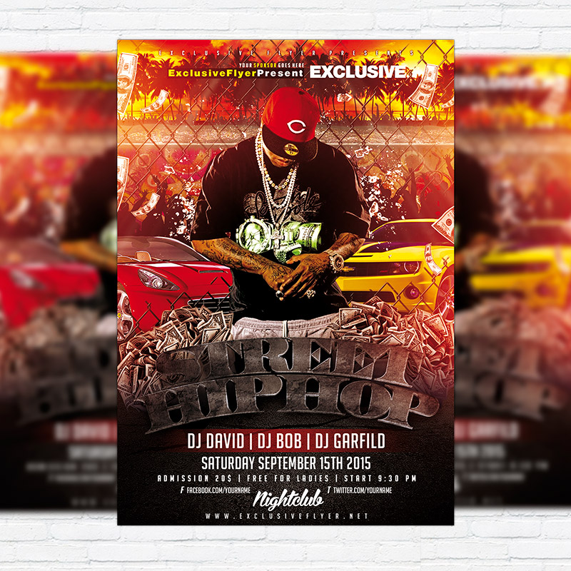 street hip hop premium flyer template facebook cover flyers for hire