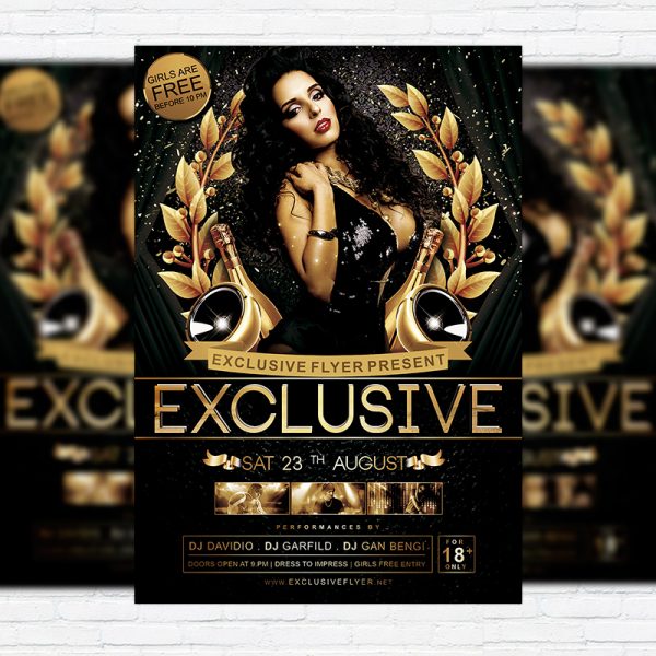 Exclusive Party - Premium Flyer Template + Facebook Cover