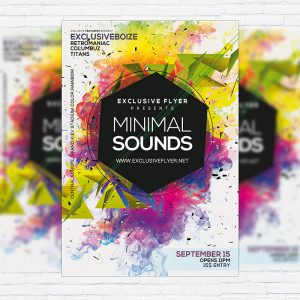 Minimal Sounds - Premium Flyer Template + Facebook Cover