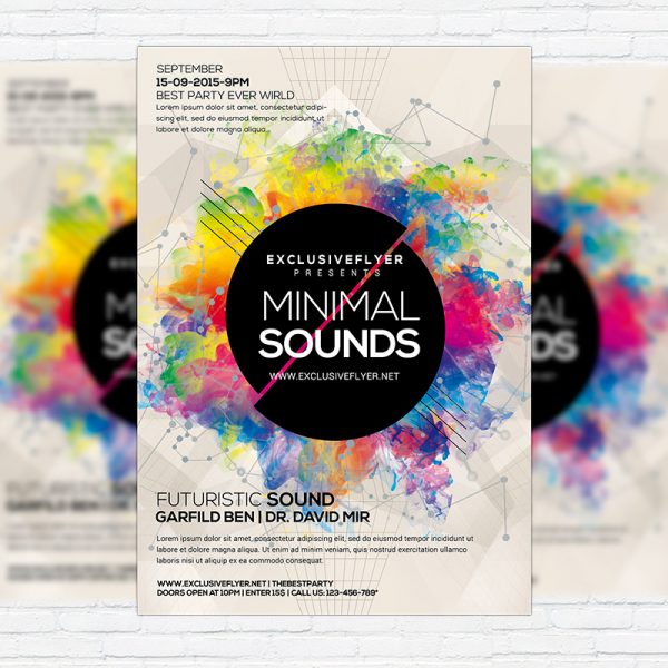 Minimal Sounds Vol.2 - Premium Flyer Template + Facebook Cover