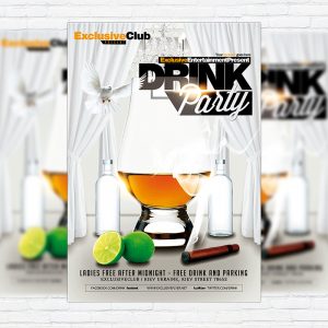 Drink Party - Premium Flyer Template + Facebook Cover