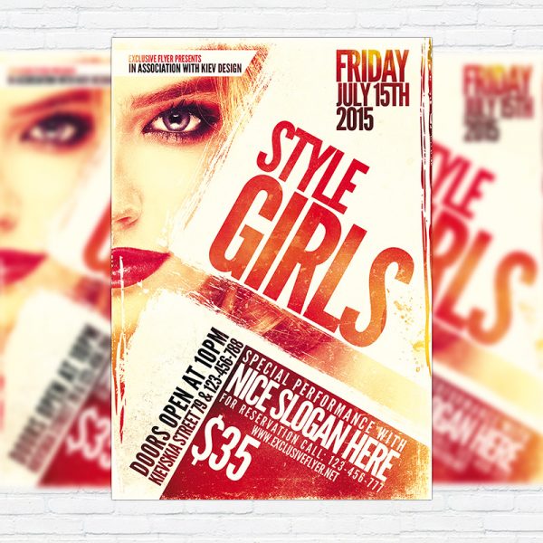 Style Girls - Premium Flyer Template + Facebook Cover