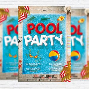 Pool Party - Premium Flyer Template + Facebook Cover