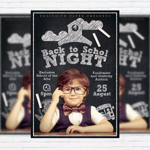 Back to School Night - Premium Flyer Template + Facebook Cover