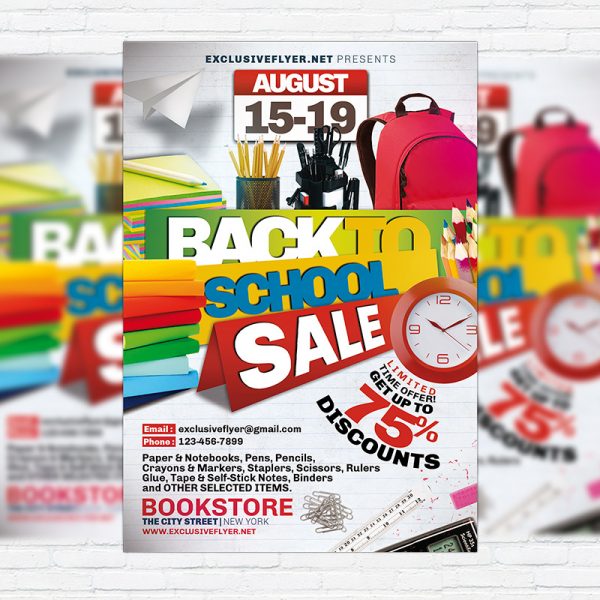 Back to School Sale - Premium PSD Flyer Template
