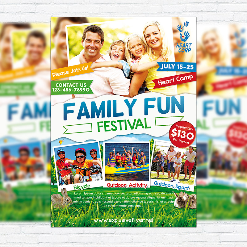 Family Day Premium PSD Flyer Template ExclsiveFlyer Free and