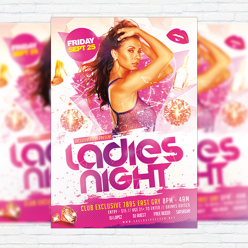 ladies night vol 3 premium flyer template facebook cover ladies night flyer