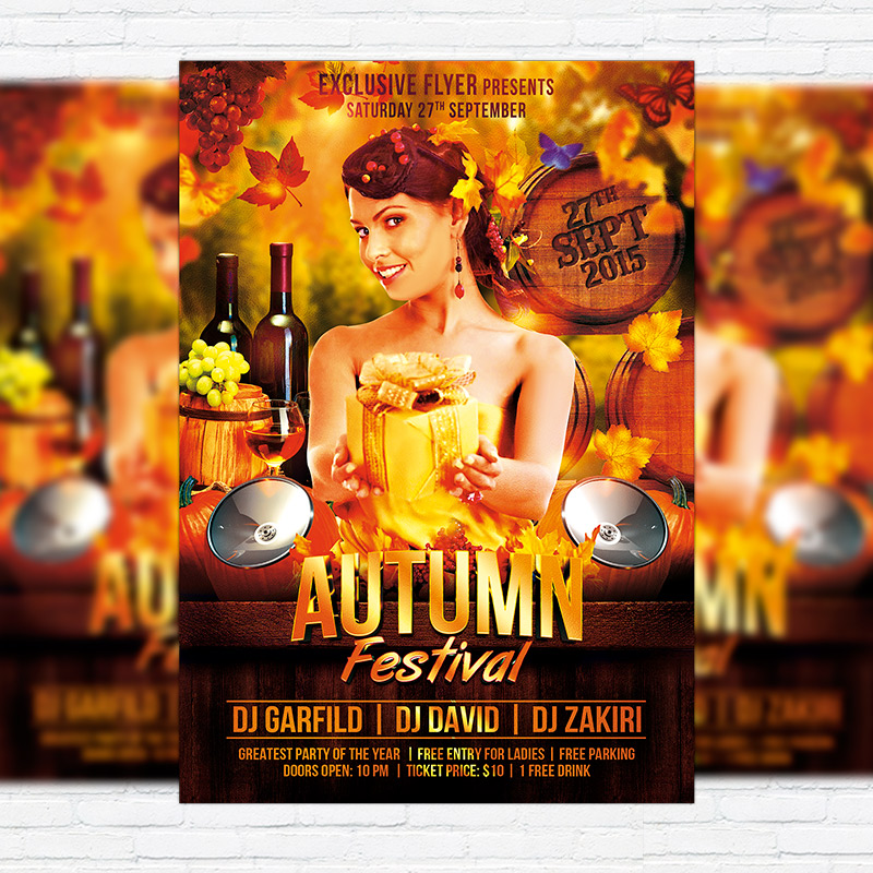 autumn festival premium flyer template facebook cover autumn festival flyer