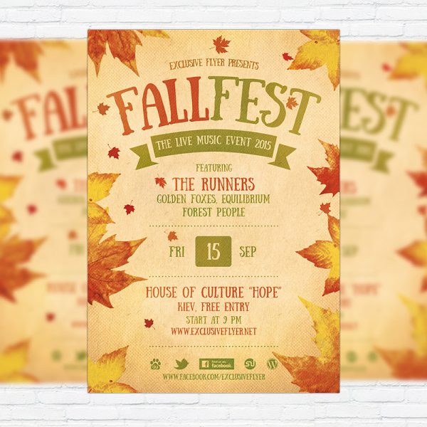 Fall Festival - Premium Flyer Template + Facebook Cover