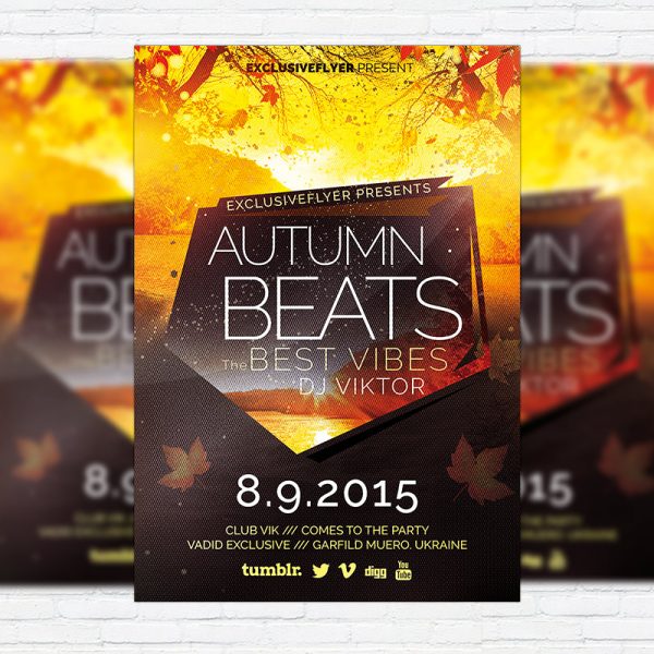 Autumn Beats - Premium Flyer Template + Facebook Cover