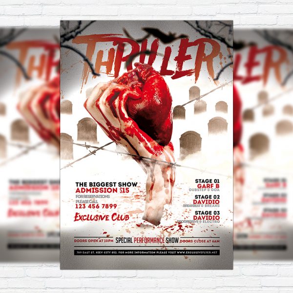 Thriller Party - Premium Flyer Template + Facebook Cover