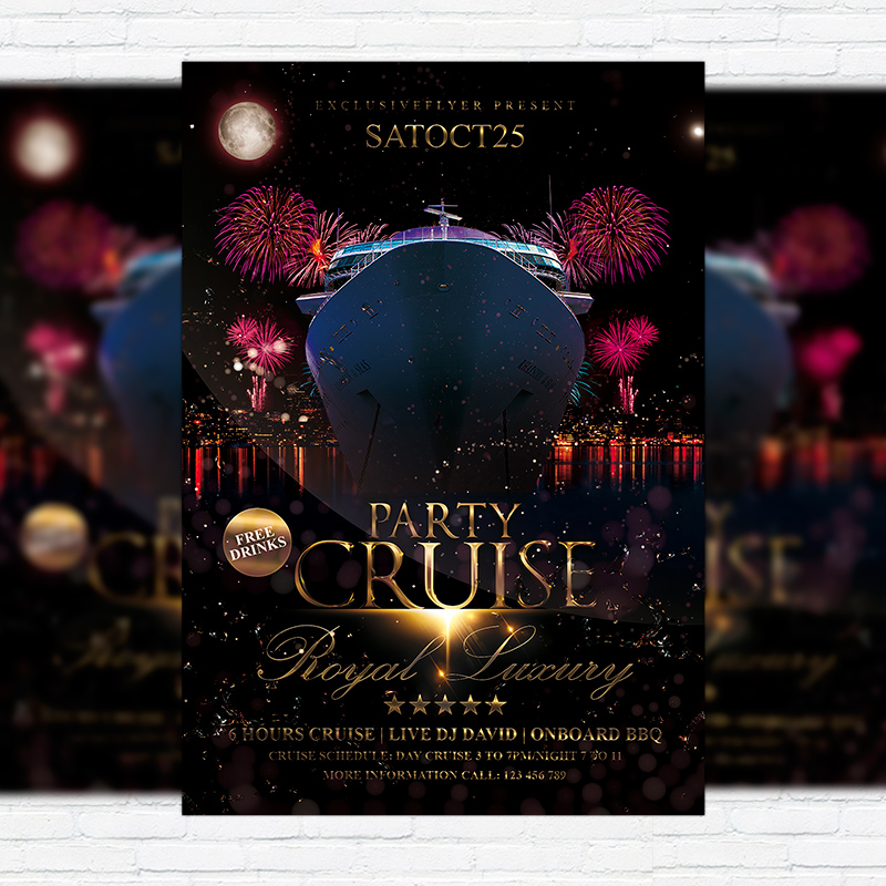 cruise party vol 2 premium flyer template facebook cover