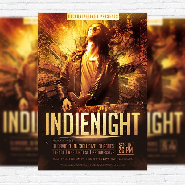 Indie Night - Premium PSD Flyer Template