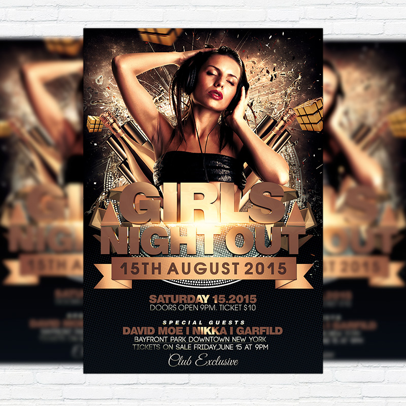 girls night out premium flyer template facebook cover girls night out flyer template