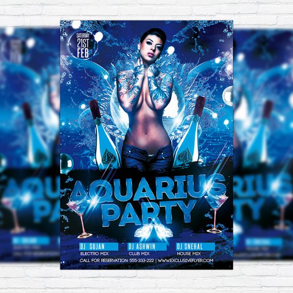 Aquarius Party - Premium PSD Flyer Template