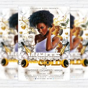 White and Gold Party - Premium PSD Flyer Template