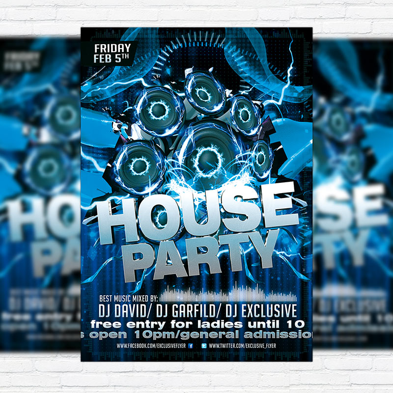 house party premium psd flyer template house party flyer template free