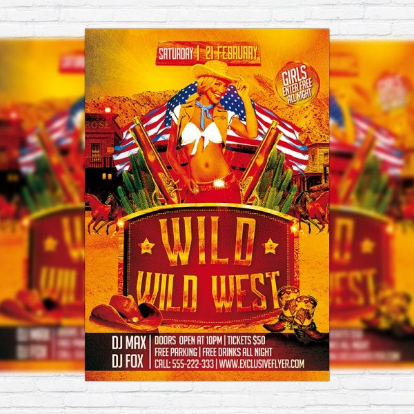 Wild Wild West Party - Premium PSD Flyer Template