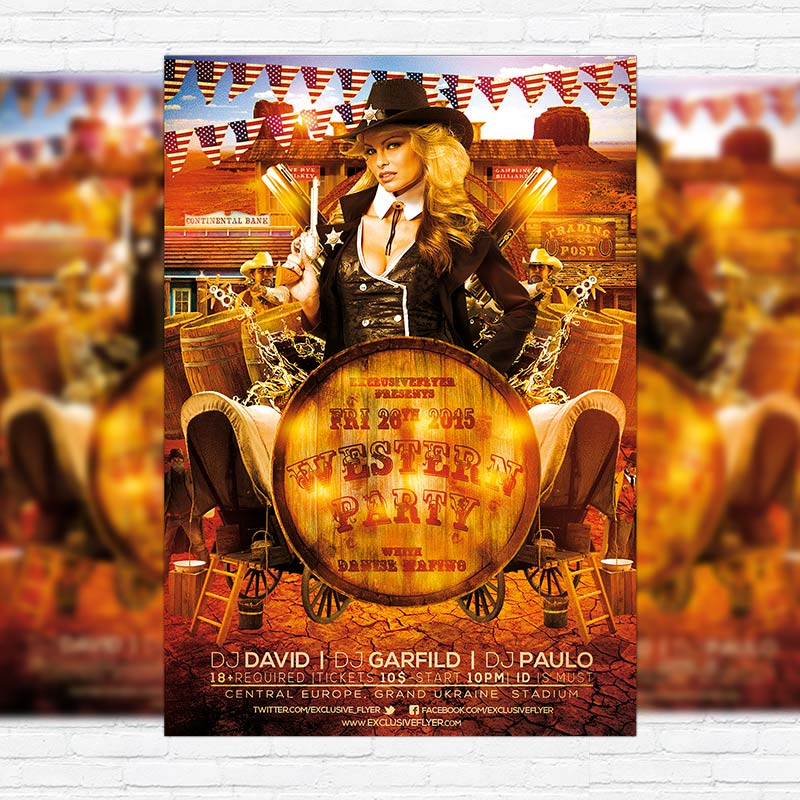 western party premium psd flyer template exclsiveflyer free western flyer template