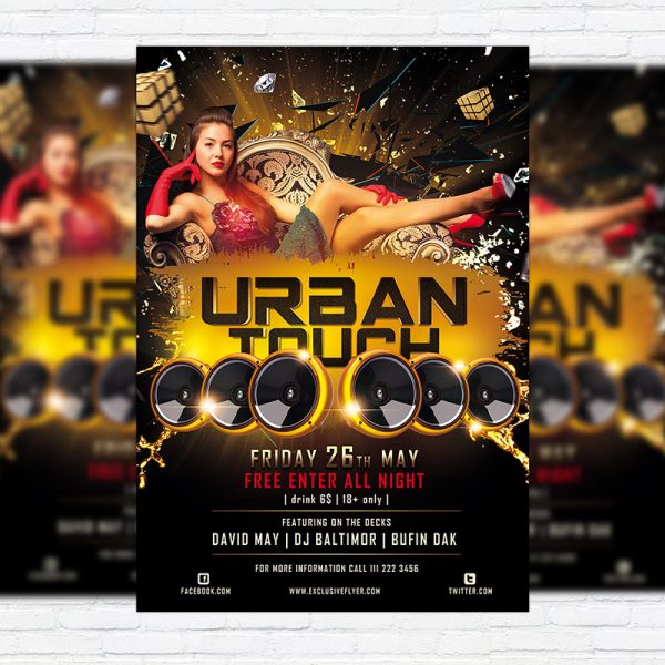 Urban Touch - Free Club and Party Flyer PSD Template